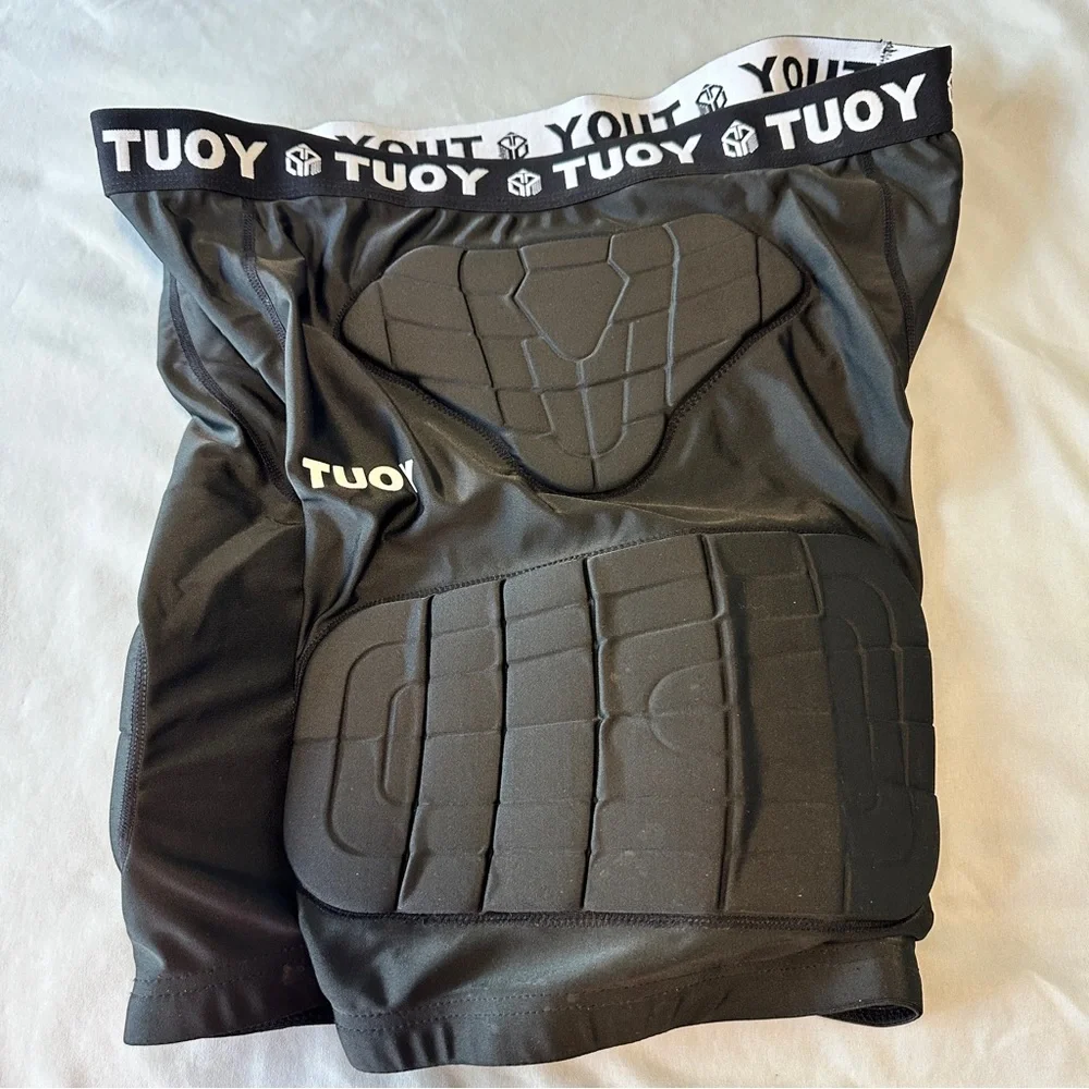 TUOY Black Compression (5) Padded Football Girdle Shorts Size L - Picture 4 of 6